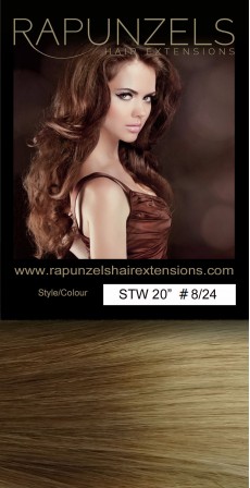 20 Gram 20" Hair Weave/Weft Colour # 8/24 Dip Dye/Ombre (Colour Flash)